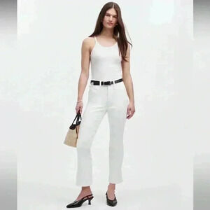 NWOT Madewell Kick Out Crop Mid Rise Jeans | White | SZ 31
